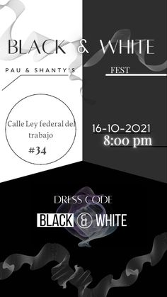 INVITACIONES PARA FIESTA BLACK N WHITE Code Black, Black Party, Black N White, 50th Birthday, White And Black, Black And White