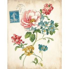 Elegant Floral I Vintage V2 Poster Print by Danhui Nai-VARPDX22471 Image 1 Fine Arts Posters, Elegant Floral, Rice Paper, High Quality Art Prints, Find Art, Fine Art Print, Vintage Floral, Framed Artwork, Canvas Artwork