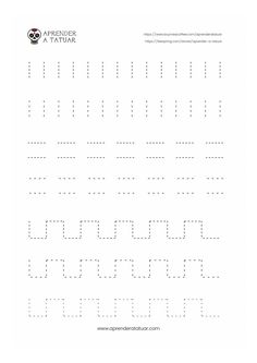 the letter h worksheet is shown with lines and dots to make it easier for children