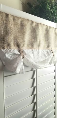 Burlap Eyelet Lace Curtain – Babcia Bits and Bobs Curtains For Kitchen Window Ideas, Farmhouse Kitchen Valance, Rustic Valances, Tan Curtains, Farmhouse Valance, Burlap Valance, Curtain Kitchen, Curtains Bathroom, Kitchen Window Curtains