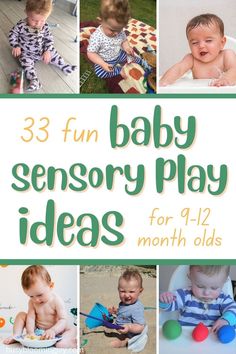 baby's play ideas for 3 - 12 month olds are featured in this book