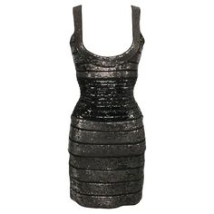 Hervé Léger Black Mesh Dress Embroidered with Sequins For Sale at 1stDibs Black Mesh Dress, Herve Leger, 2000s Fashion, Mesh Dress, Black Mesh, Evening Dresses, Chanel, Mini Dress, Fashion Outfits