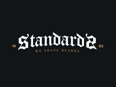 the logo for standard beards, which has been changed to be black and white