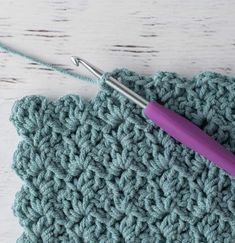 the crochet tulip stitch is being worked on