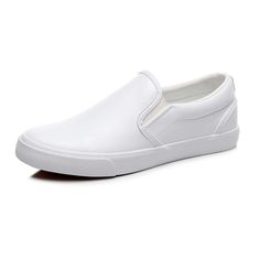 Olivia Mark - Medical Care Work Shoes with Soft Protective Sole, Breathable Casual Design, Waterproof Microfiber Slip-on Shoes for Corporate Procurement with Rubber Sole White Slip On Shoes, Outdoor Slippers, White Slip, Casual Design, Casual Flats, Medical Care, Work Shoes, Olivia Mark, Chunky Heels