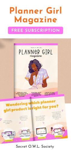 an advertisement for the planner girl magazine