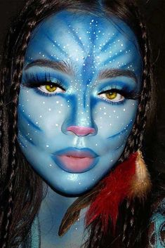 Face Remedies, Avatar Makeup, Avatar Halloween, Teknik Makeup, Makeup Clown, Fantasy Make-up, Holloween Makeup