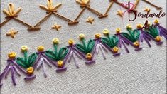 a close up of a piece of embroidery