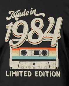 an old school t - shirt with the words made in 844 written on it