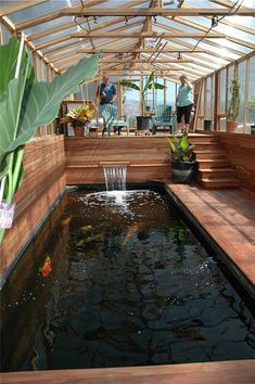 Relax and unwind with your very own backyard koi pond Case Sotterranee, Zen Backyard, Indoor Pond, Aquaponics Greenhouse, Kolam Koi, Taman Air, Pond Ideas, Koi Fish Pond, Greenhouse Plans