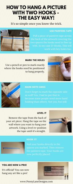 how to hang pictures with two hooks the easy way info graphic design webdeshop