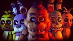 five different colored cartoon heads with one staring at the camera