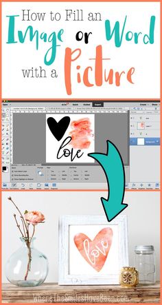an image with the text how to fill an image or word with a picture