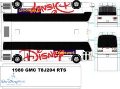 the disney bus is designed to look like it has been painted