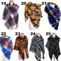 "Handmade, unique scarf by ITB Design. Follow us for our fashion and style tips on how to wear and tie scarves for any season. Check out the scarves and be inspired. Large, ultra-soft, multicolored tartan plaid blanket scarf. Stylish, chic with fringed ends. Perfect for keeping warm in fall/winter months, great for ball games and showing school colors! ♥IN THE NOTES BOX AT CHECKOUT IF YOU NEED MONOGRAM ADDED♥ 1) Please list your monogram in the order you would like your monogram. Your order will Blue Plaid Blanket, Plaid Blazer Outfit, Tie Scarves, Jr Bridesmaid, Personalized Scarves, Tartan Plaid Scarf, Unique Scarf, Monogrammed Scarf, Blanket Poncho