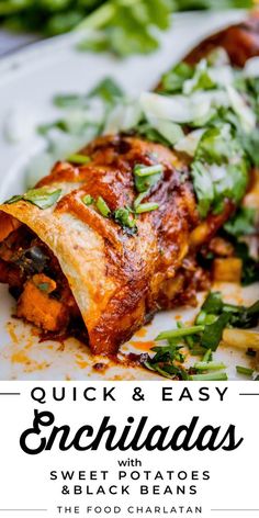 an enchiladas recipe with sweet potatoes and black beans