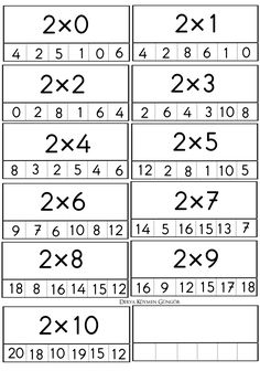 the printable worksheet for numbers 1 - 10 and 2 - 11 with two rows