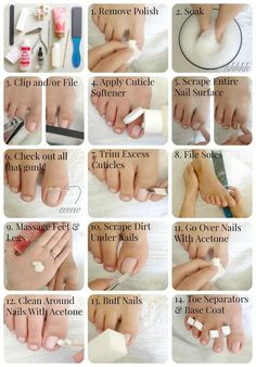 DIY Basic Pedicure Too often we forget about our feet. Basic Pedicure, Pedicure Tutorial, Pedicure Station, Makeup Tip, Nail Designs Tutorial, Pedicure At Home, Pedicure Manicure