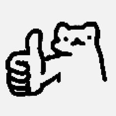 a pixelated image of a hand giving the thumbs up sign with an index finger