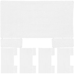 the floor plan for an office building with four square holes on each side and three squares on