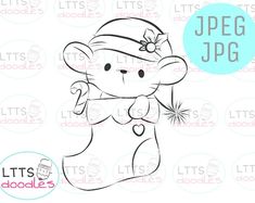 a cute little monkey with a hat and bow on it's head is holding a sparkle