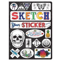 a sticker book with different designs on it