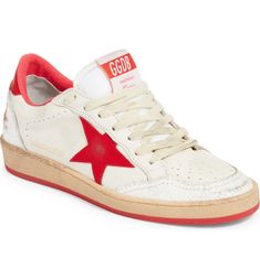 Golden Goose Ball Star Sneaker (Women) | Nordstrom Golden Shoes Outfit, Golden Goose Ball Star, Golden Goose Outfit, Golden Shoes, Trendy Shoes Sneakers, Goose Sneakers, Shoe Wishlist, Golden Goose Sneakers, Hype Shoes