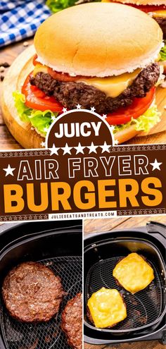 Air Fryer Burgers New Air Fryer Recipes, Juicy Hamburgers, Burger Seasoning, How To Cook Burgers, Air Fried Food, Hamburger Steak, Homemade Burgers, Air Fryer Dinner Recipes, Air Fryer Recipes Easy