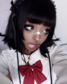 Kawaii Wigs, Hair Tuck, Alternative Makeup, Emo Makeup, Lots Of Makeup, Doll Makeup