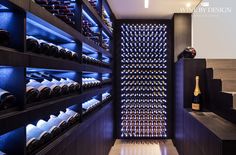 a wine cellar filled with lots of bottles