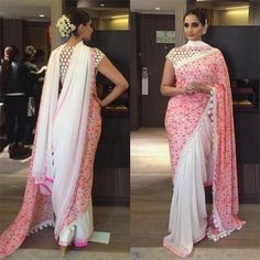 Sonam Kapoor Fashion, Wedding Party Dress Guest, Blouse Designs High Neck, Saree Wearing Styles, Saree Draping Styles, Sari Design, Modern Saree, Indian Salwar Kameez, Gaun Fashion