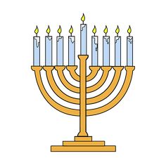 a menorah with five candles on it