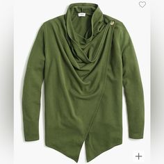 100% Cotton, Cozy And Loose Fit, Cowl Neck, Single Button Closure On Left Shoulder; Small Snag On Right Shoulder J Crew Style, Tie Neck Tops, Sweatshirt For Women, Printed Wrap Dresses, Wrap Cardigan, J Crew Factory, Drawstring Pants, Cami Tops, Clothing And Accessories