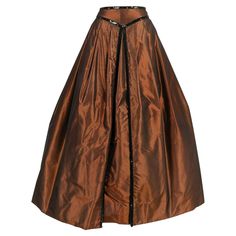 Azzaro -(Made in France) Imposing taffeta skirt. Marked size 40FR, it fits a size 36FR. Additional information: Dimensions: Size: 33 cm, Length: 106 cm Condition: Very good condition Seller Ref number: FJ42 Long Taffeta Skirt, Taffeta Skirt, Women Skirts, Brown Skirts, Skirts For Women, Mid Length Skirts, Flare Skirt, Mid Length, Made In France