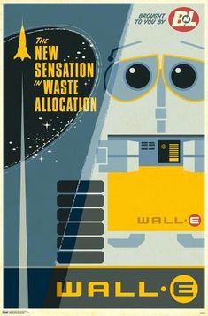 an advertisement for wall e featuring a robot