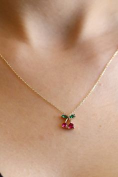 14k Gold Cherry Necklace,14k Solid Gold Cherry,tiny Cherry Necklace,valentine's Day Gift, Wedding Gift, Birthday Gift. - Etsy Cherry Necklace, Valentines Necklace, Gift Wedding, Gift Birthday, Pendant Necklaces, Wedding Gift, Valentine Day Gifts, Solid Gold, Wedding Gifts