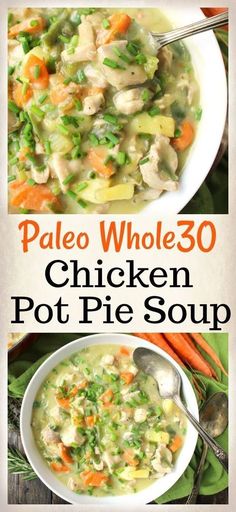 paleo whole 30 chicken pot pie soup