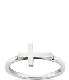 This favorite cross&#x2C; and simple statement of faith&#x2C; now in a dainty ring. From James Avery&#x2C; the Horizon Cross ring features:sterling silverapprox. 0.3125"Made in USA. Statement Of Faith, Pandora Bracelet Charms Ideas, James Avery Rings, Xoxo Jewelry, Cute Promise Rings, James Avery Charms, James Avery Jewelry, Silver Rings Simple, Sterling Silver Jewelry Rings