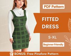 Cami Dress Pattern, Free Pinafore Pattern, Sewing Patterns Dress, Clothing Sewing Patterns, Fitted Dress Pattern, Bodycon Dress Pattern, Sewing Planner, Sewing Patterns For Women, Pinafore Pattern