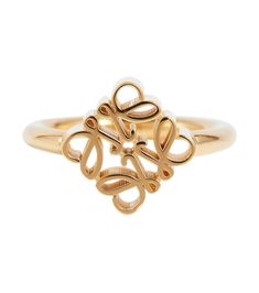 Loewe's iconic Anagram adds instant recognition atop this sterling silver ring. It's coated in gleaming 24-karat gold, and engraved with logo detailing on the underside. | Loewe Anagram sterling silver ring Loewe Anagram, Bubble Ring, Rings Jewelry Fashion, Silver Logo, Pave Ring, Ring Ring, Silver Roses, Silver Rose Gold, Gold Gold