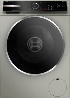 the front view of a modern washing machine