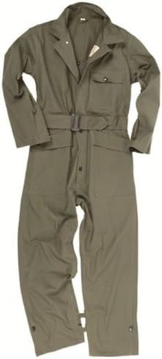 PRICES MAY VARY. Superb reproduction WW2 US HBT Tanker's overalls. See description for sizing details. Superb reproduction WW2 US HBT Tanker's overalls.This is a reproduction of the Third Pattern overalls which can be identified by the large button down pocket on the left breast with the designation name "Suit, One-Piece, HBT, OD7, Special" it incorprated several new designs including a gas flap behind the buttons, large hip pockets without buttons and wide belt and buckle.The suit was issued to Belleville Boots, Military Surplus Store, Coveralls Mens, Army Clothes, Army Surplus, Safety Clothing, Army Fashion, Military Surplus, Work Suits