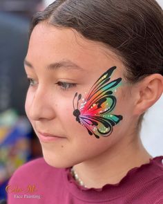 Mermaid Face Paint, Adult Face Painting, Butterfly Face Paint, Cheek Art