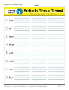 worksheet for spelling words and numbers with the word's name in it