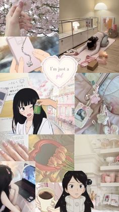 there is a collage of images with anime characters