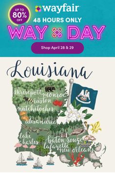 an advertisement for the wayfair's fourth annual day and its poster is shown