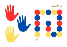 an image of two hands with different colors and shapes in the shape of letters p