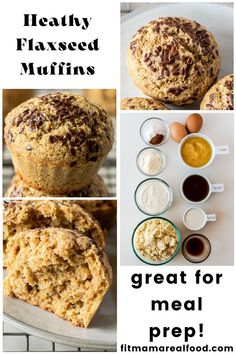 the steps to making healthy flaxed muffins