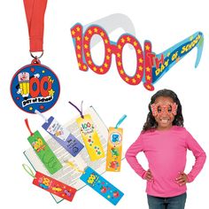 A welcome break from winter hum-drums, a 100th Day of School party can be a delightful occasion for students and teachers alike! This kit is chock full of keepsakes to help commemorate the milestone event, with enough goodies for 24 students. Browse this site for more 100th Day of School party supplies, activities and fun rewards! (72 pcs. per unit) Includes:o 24 Beaded 100 Days of School Necklace Craft Kits (Each with 100 plastic beads and a wooden star on a 36" breakaway cord.)o 24 Cardstock 1 100 Days Of School Necklace, School Glasses, School Awards, Ear Pieces, Teaching Supplies, 100th Day Of School, Wooden Stars, School Party, Necklace Craft