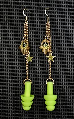 Keep your ears protected while at your favorite rave, festival, or concert with our earplug earrings! Never again will you lose your earplugs when they're attached to your earrings! The gold earrings are made with gold plated metal for all chains and hooks. The silver earrings are made with 925 sterling sliver for hypoallergenic sensitivity. The PLURfect accessory to save your hearing! Cheap Nickel-free Plug Earrings For Festivals, Rave Earrings, Earplug Earrings, Edm Concert, Festival Earrings, Gold Hamsa, Edm Festival, Earplugs, Rave Festival